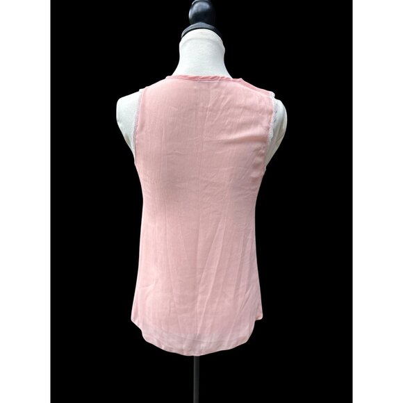 Pink Lace-Trimmed Sleeveless Blouse By Twenty One - Picture 3 of 7